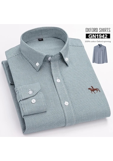 Dval2024 Erkek Pamuklu Çiçek Desenli Uzun Kollu Gömlek - Rahat At İşlemeli Modellermultı Multı