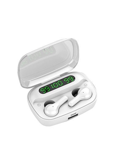 Leezsing R3 Modeli Beyaz Bluetooth 5.0 Kulaklıklar: Dokunmatik Kontrol, Led Sayım Gösterimi, Kablosuz İkili Kulaküstü Tasarım