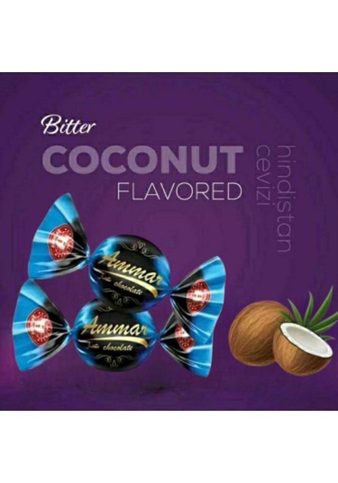 Ammar Çikolata Bitter Kaplamalı Hindistan Cevizi Aromalı Bayramlık İkramlık 300 G