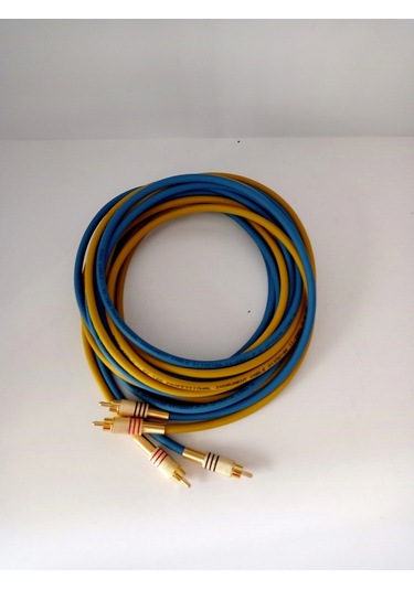 El Yapımı Rca Kablosu %100 Bakır Amfi Ses Aktarım Kablosu Sarı M - 5 Metre