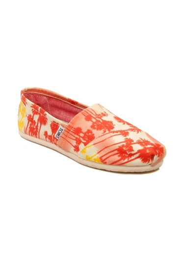 Toms Bayan Espadril Orange Palm Trees Vegan Turuncu