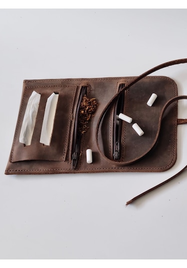 Küçük Tütün Kesesi Cüzdan Tütünlük Hakiki Deri