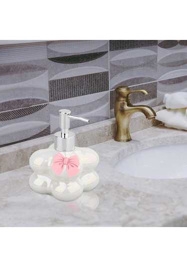 Suntek Duş Şampuanı Beyaz Için Seramik El Sabunu Dispenseri Beyaz