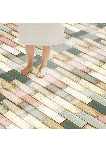 Tongxida Pvc Ahşap Desenli Duvar Çıkartmaları, Su Geçirmez Ahşap Tahta, Oturma Odası Zemin Çıkartmaları Mat Stil Mbt004 Diğer