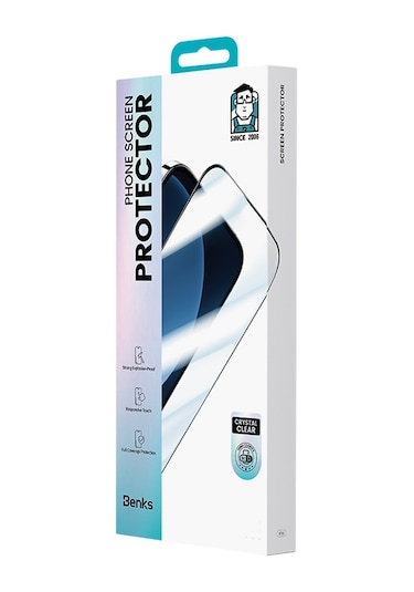 İphone 17 Uyumlu Benks Ultra Shield 0.3mm Ekran Koruyucu Uygulama Aparatlı Şeffaf