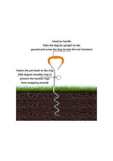 Sones Dış Mekan Evcil Hayvan Tasması Paslanmaz Çelik Zemin Çivisi Sabitleme Cıvatası, Özellikler: Klasik + Tel Halat