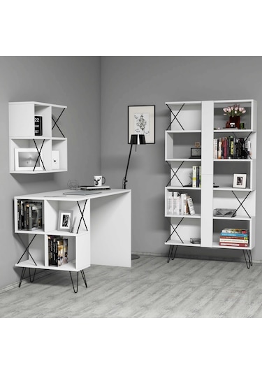 Variant Extra Raflı Çalışma Masası Ve Kitaplık Takımı