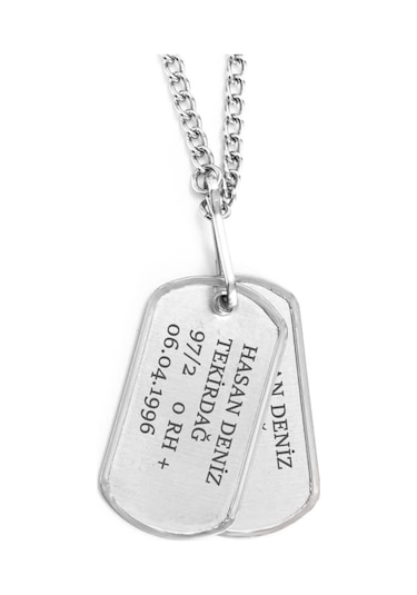 Askeri Künye Ve Zincir Takımı - Asker Künyesi (549227832) Gri