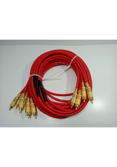 Amfi Rca Kablosu El Yapımı 4 Giriş 8 Çıkış Bakır Kablo- 5 Metre