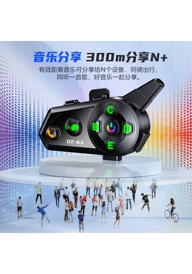 Xindoker Motosiklet Kask Bluetooth Kulaklığı, 6 Kişilik Konuşma, Su Ve Toz Dayanıklı, Müzik Paylaşımı, 2-in-1 Mikrofon, Tek Paket