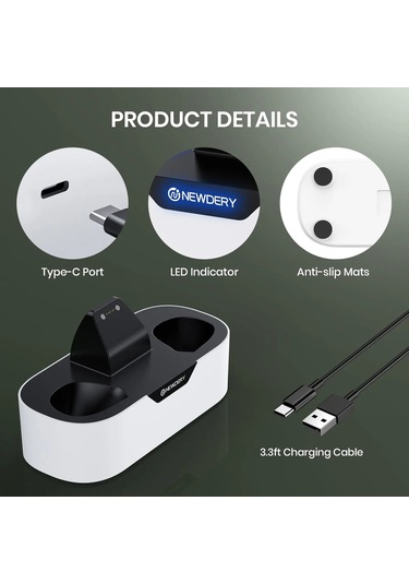 Newdery Xbox Kablosuz Kontrol Cihazları İçin Solo Şarj İstasyonu, Hızlı Şarj Amerika Birleşik Devletleri As Picture