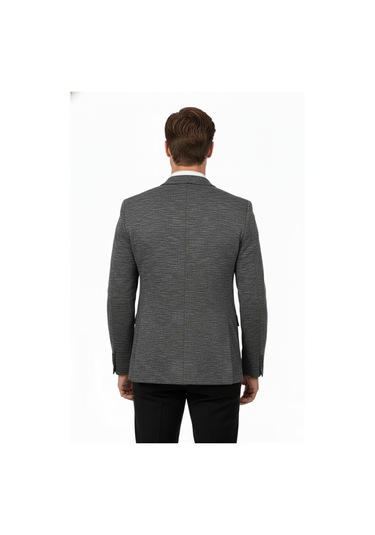 Erkek Tek Spor Ceket Çift Yırtmaçlı Bgl-st04981 Füme