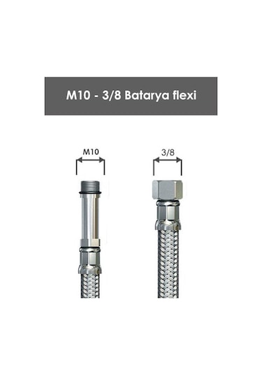 Sarıbey M10 - 3-8 Flex Bağlantı 50 Cm paslanmaz Yerli Ürün