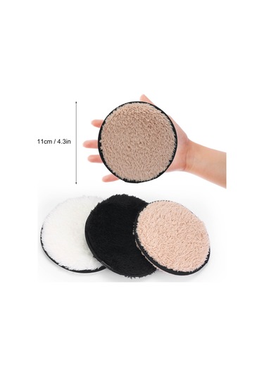Teltree 3 Adet Yeniden Kullanılabilir Mikrofiber Makyaj Temizleme Pedi - Yüz Bakımı İçin Yıkanabilir Pamuklu Pedler