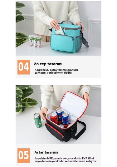 Büyükkapasiteli Taştan Olabilir Termalçanta Bentle Öğeğiçantası Açık Piknik Çantası-kırmızı Kırmızı