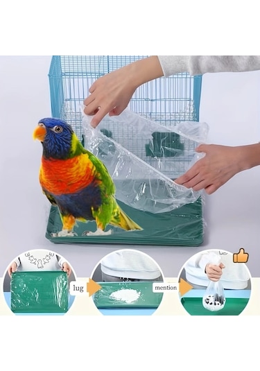 Willowhaven 40 Parça Kuş Kafesi Altlığı - Sızdırmaz Kalın Pe Tabaka Papağan Güvercin Tavşan İçin