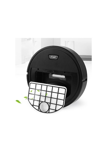 Geeroyoo Akıllı Otomatik Yıkama Süpürme Robotu Evcil Hayvan Tüyü Temizleyici Sert Zemin Halı Siyah