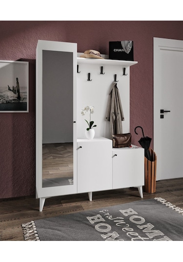 Kardelen 9 Bölmeli Aynalı Portmanto 180 x 125