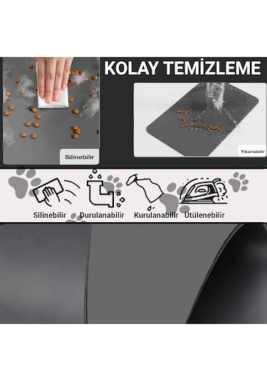 Matgo Pati Kahverengi Köpek Figürlü Beslenme Matı Mama Paspası 50 x 70 CM