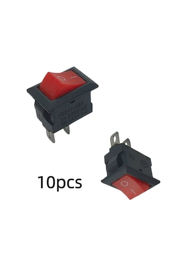 Dashanshop 10 Adet Kırmızı 2 Pimli Anahtar Endüstriyel Ev Aletleri İçin Kaliteli