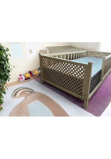 So Chic Doğal Ahşap Montessori Bebek Ve Çocuk Karyolası 70 X 130