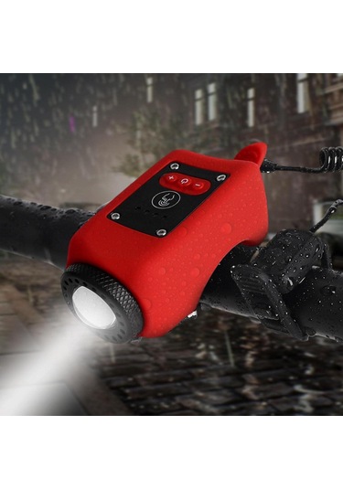 Xbyc 6128 Usb Şarjlı 250 Lümen 120 Db Yüksek Sesli Bisiklet Ön Farı Ve Korna Mavi