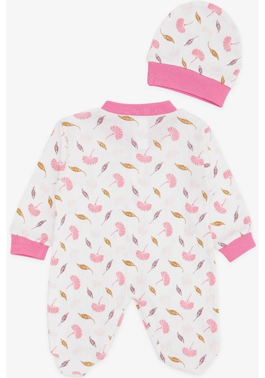 Breeze Kız Bebek Patikli Tulum Çiçek Desenli 0-3 Ay-6 Ay, Ekru-ekru Ekru