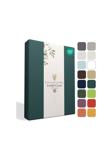 Home Premium Lastikli Çarşaf %100 Pamuk Tek Kişilik / Çift Kişilik Özel Penye Oeko-tex Petrol