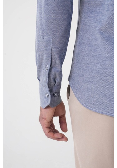 Bisse Erkek Uzun Kol Paşa Yaka Pamuk Örme Cepsiz Lacivert Gömlek Gmorm250001 D39 Lacivert