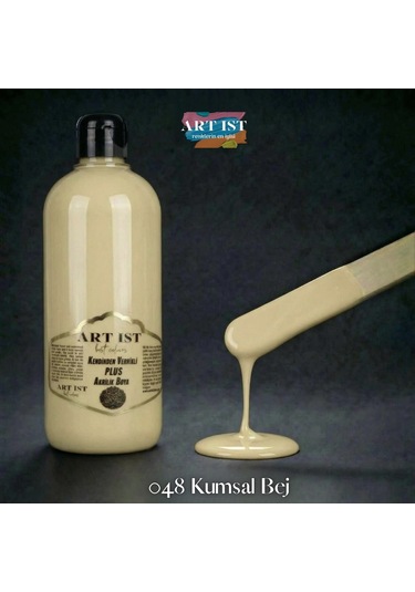 Kendinden Vernikli Plus Vernikli Akrilik Boyalar - 048 Kumsal Bej Ahşap, Taş Tozu, Hobi, Dıy