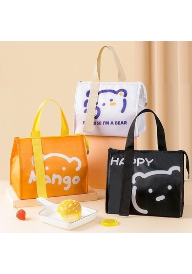 Novahub Su Geçirmez Oxford Gıda Çantası Soğutucu Çanta Seyahat Piknik Kesesi Yalıtım Çantası Öğle Yemeği Kırmızı Kırmızı