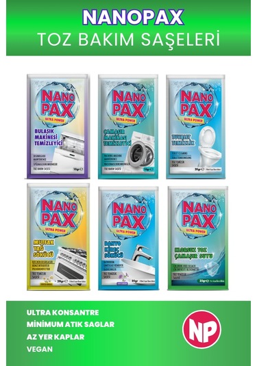 Klorsuz Çamaşır Suyu Toz Temizlik Saşesi 12 Adet X 25gr 12'li Set