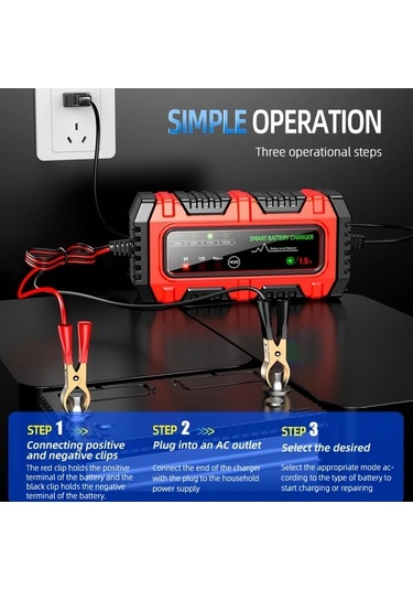 Honeybeeshop 12v 2 Amp Tam Otomatik 3 Adımlı Akıllı Sarı Şarj Cihazı Motosiklet Araba Pilleri İçin Agm Gel Sla Koruma