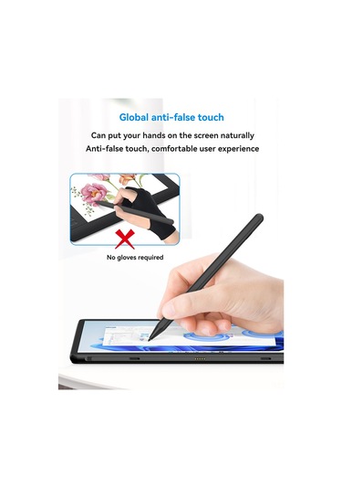 Maiyame Mpp Protokolü Aktif Dokunmatik Kalem - Surface, Asus, Hp, Dell İçin Hızlı Yanıtlı, El Yorgunluğu Olmayan, 80 Saat Kullanim Süresi, Gümüş