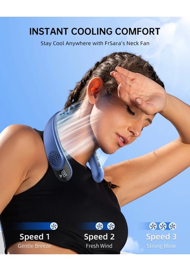 Jialan Taşınabilir Boyun Fanı 4 Turbo Eller Serbest Bıçaksız