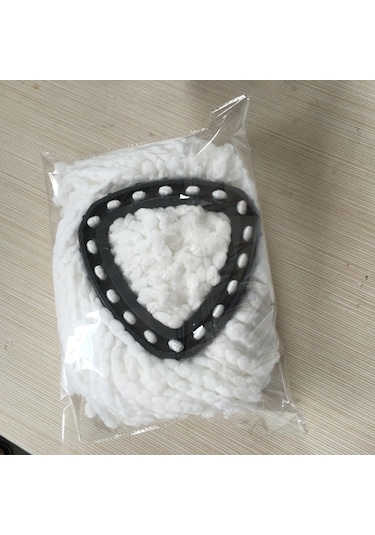 Vkemall Topaklı Yüksek Kaliteli Mikrofiber Değişim Triangular Döner Mop Başlığı - Vileda, O-cedar Uyumlu, Beyaz, Dayanıklı Ve Yeniden Kullanılabilir