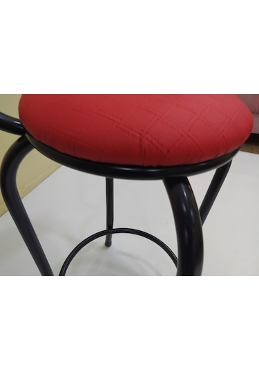 Sandalye Bar Tipi Yüksek Model Kırmızı 4Adet Metal Çelik Nike