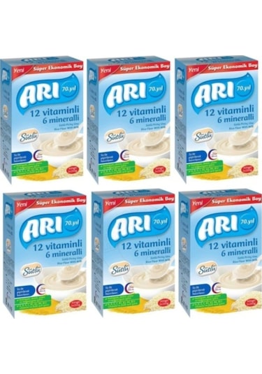 12 Vitaminli 6 Mineralli 500 gr Sütlü Pirinç Unu 6'lı *500 gr