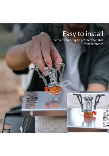 Skycity Katlanır Kamp Ocağı Standı - Açık Hava Pişirme İstasyonu, Sırt Çantası Dahil Kamp & Piknik Ekipmanı Gümüş