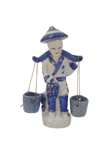 Porselen Çinli Balık Satıcısı Tekli Biblo Koleksiyonluk