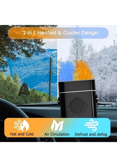 Dancemonkey Lichen Araç Isıtıcı, Araç Plug-ın Isıtıcı, Araç Taşınabilir Cp Siyah