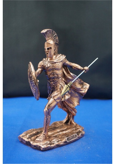 Mitolojik Tasarım Achilles Aşil - Ev Ofis Dekoratif Hediyelik Aksesuar 28 Cm Bakır