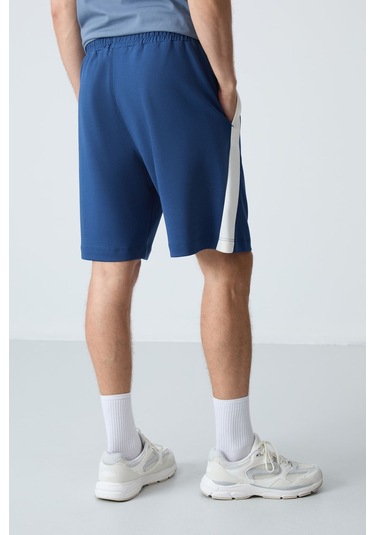 Tommy Life Parlament Pamuklu Kalın Yumuşak Dokulu Standart Fit Basic Erkek Şort - 81280 Mavi