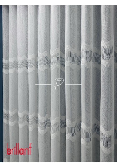 Tül Perde Brillant Marka Aplike Dantel Yoda Desen Yeni Nesil Lüx Örme Kumaş 1 . Kalite Ekru