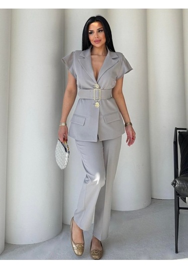 Modasize Vatkalı Yelek Pantolon İkili Takım