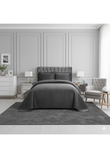 Nubuk Yatak Örtüsü Çift Kişilik İstanbul Antrasit Diğer