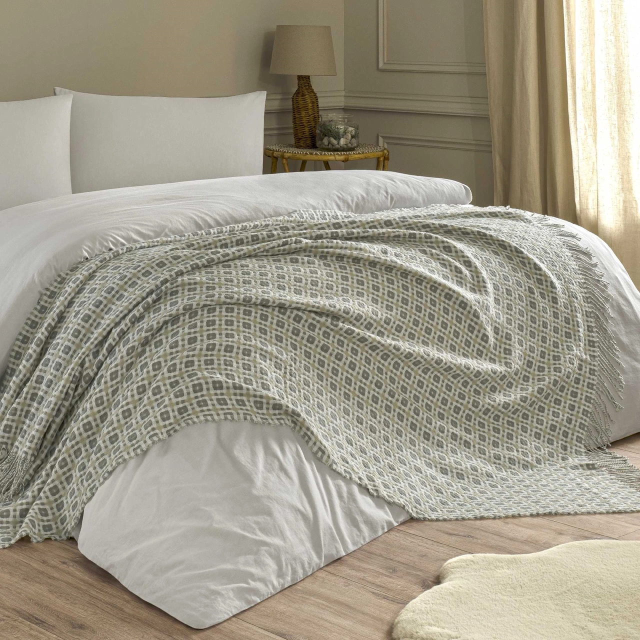 Linens Caline Throw / Tv Battaniyesi Gri Tek Kişilik Gri