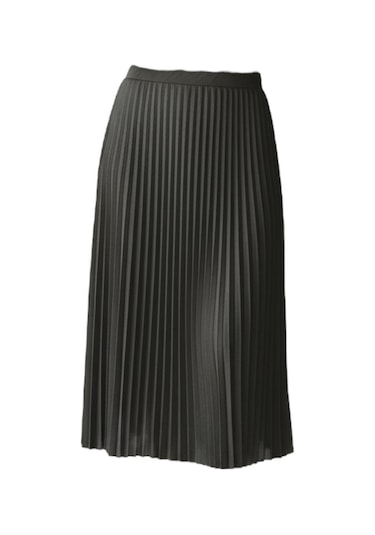 Pileli Pamuklu Dokuma Viskon Kışlık Etek 95 Cm - 38-48 Antrasit