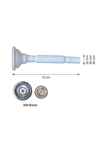 Krom Çöpmak Evye Sifonu