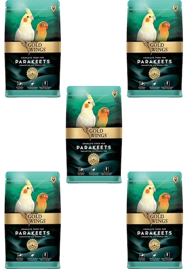 Gold Wings Paraket. Sultan ve Cennet Papağanı Yemi 1 KG x 5 Adet
